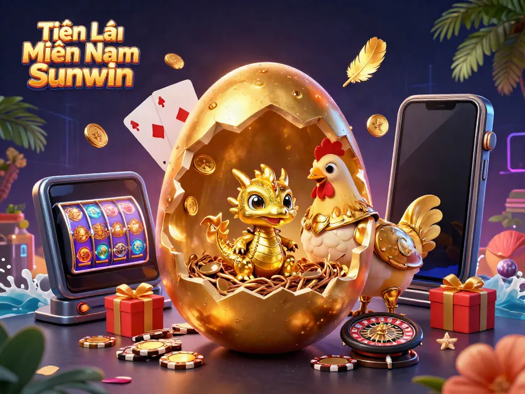 Engaging scene showcasing Tiến Lên Miền Nam Sunwin with a golden dragon and poker chips amidst vibrant casino elements